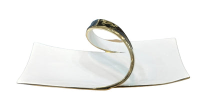 Royal Collection Snack Plate – Elegant Serving Plate (Golden & Silver)