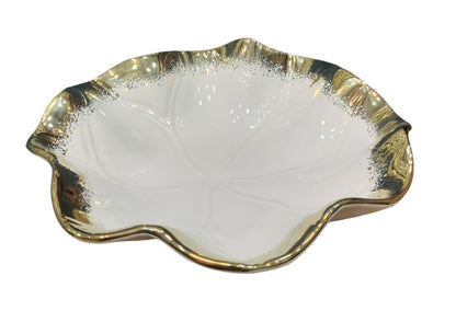 Lotus Leaf Round Bowl – Royal Collection | Gold & Silver Decorative Bowl