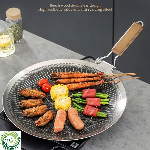 45 cm Honeycomb Tawa with Folding Handle – Large Non-Stick Griddle