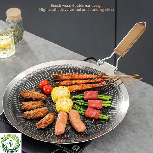 45 cm Honeycomb Tawa with Folding Handle – Large Non-Stick Griddle