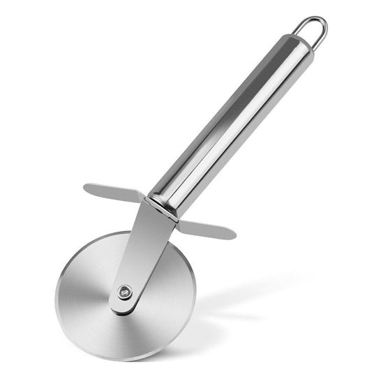 Stainless Steel Pizza Cutter Wheel – Sharp Rotary Slicer with Ergonomic Handle