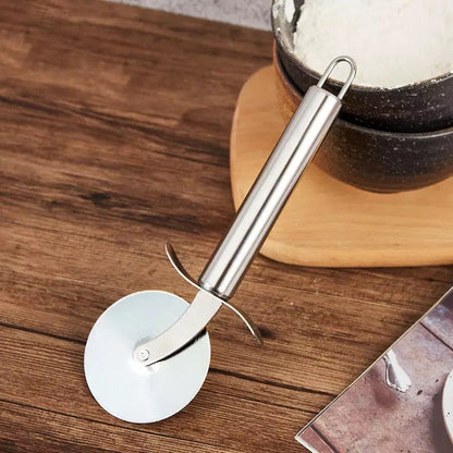 Stainless Steel Pizza Cutter Wheel – Sharp Rotary Slicer with Ergonomic Handle