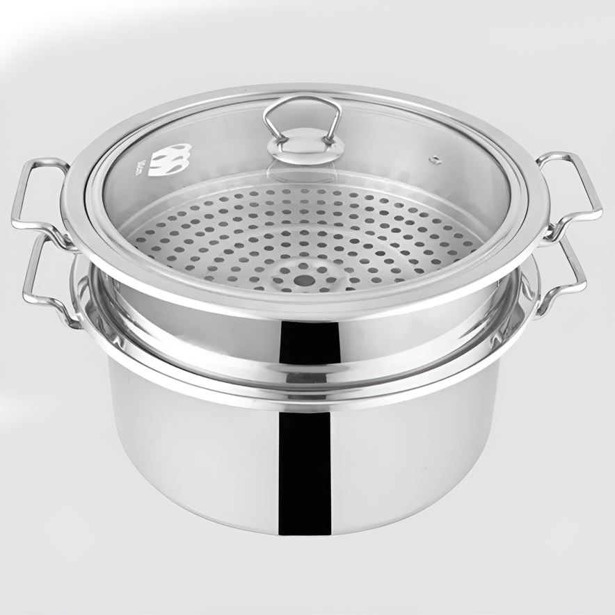 ALPHA Premium Stainless Steel Steamer Pot - Multi-Layer Encapsulated Base
