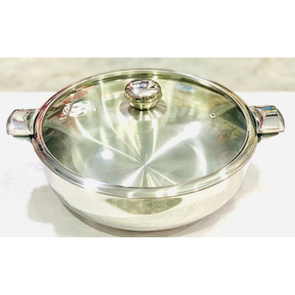 Alpha Stainless Steel HotPot with Glass Lid