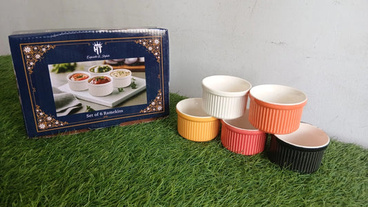 HT Set of 6 Ramekins in assorted colors with gift box