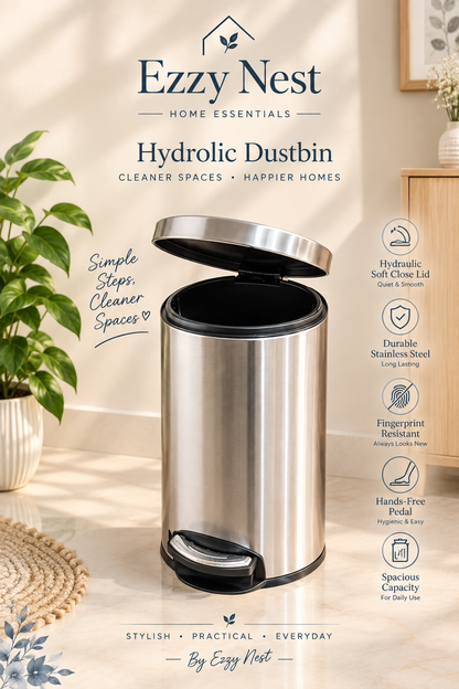Premium Quality Stainless Steel Hydraulic Pedal Dustbin
