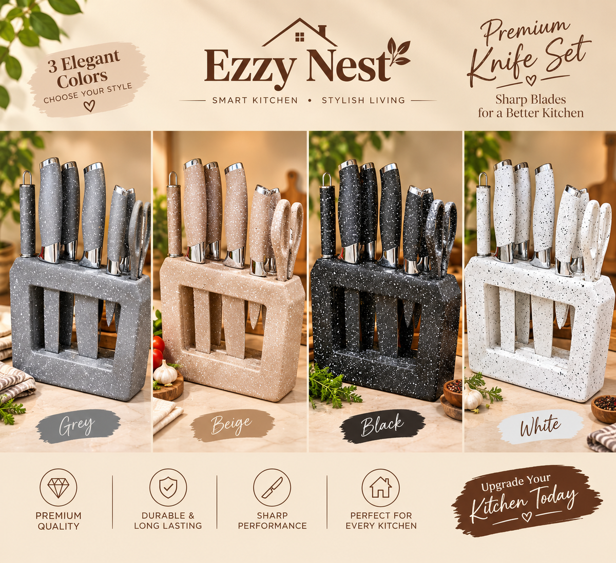 Premium Kitchen Knife Set with Stand